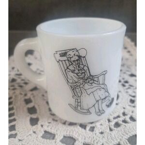 Vintage‎ Grandmother Coffee Mug Cup White Milk Glass